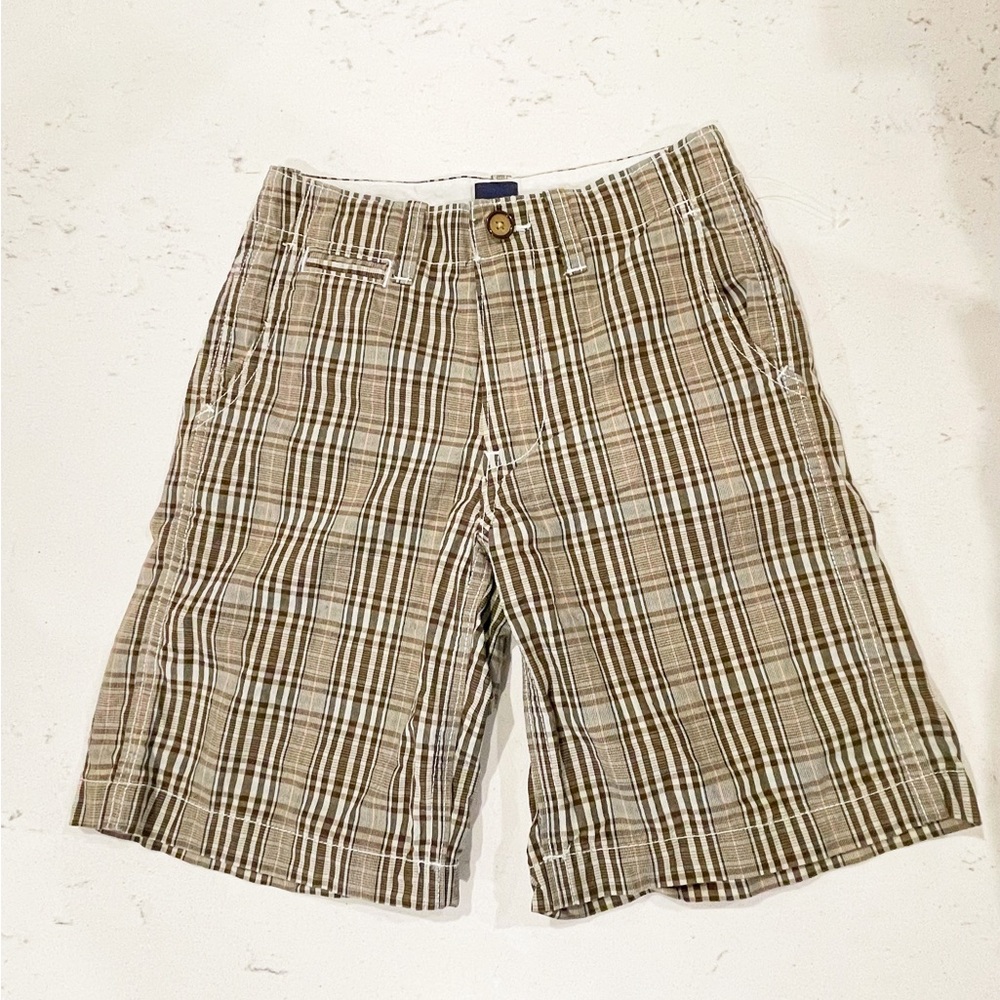 Gap Kids Boy’s Brown White Plaid Shorts Size 7